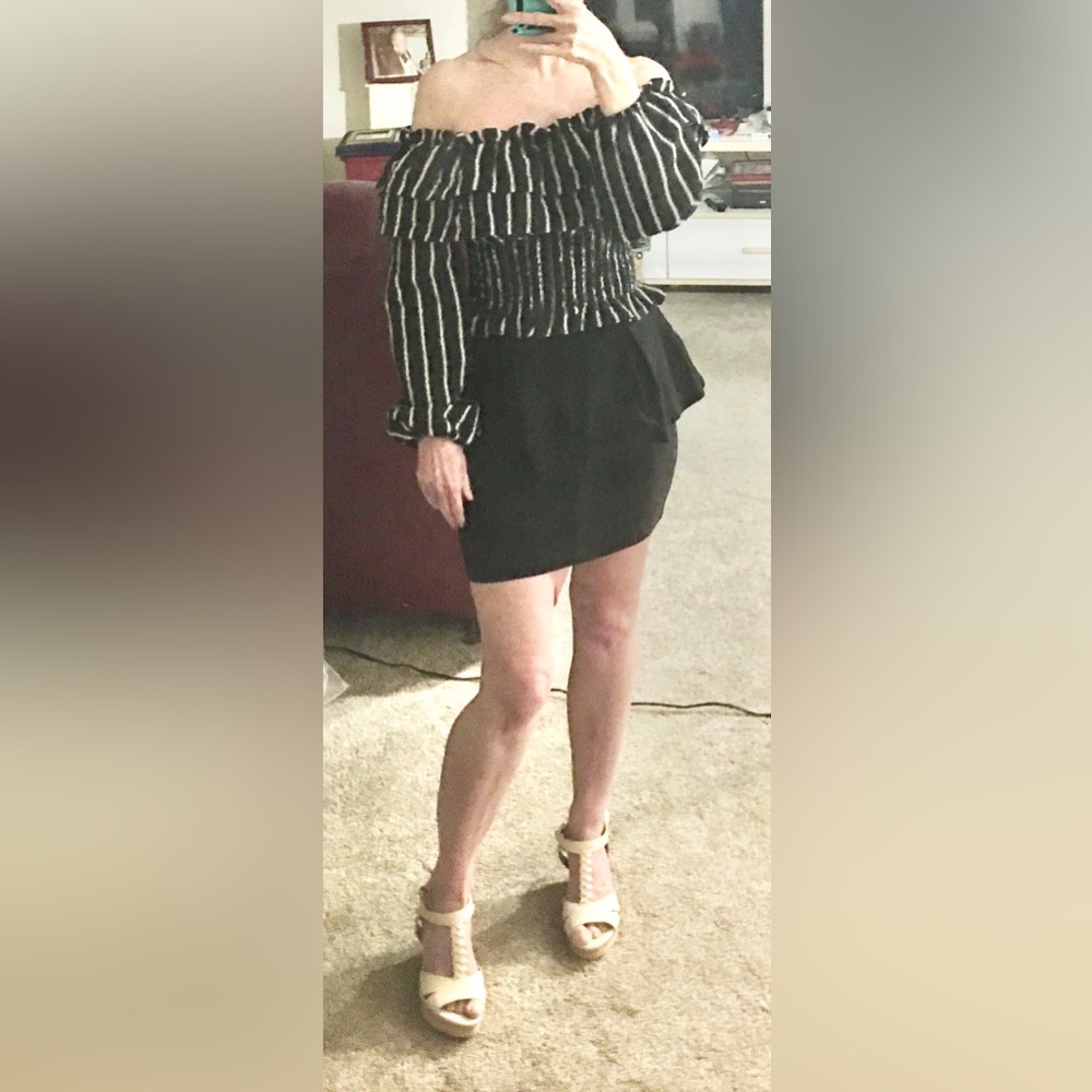 Charlotte Russe Black peplum mini skirt
